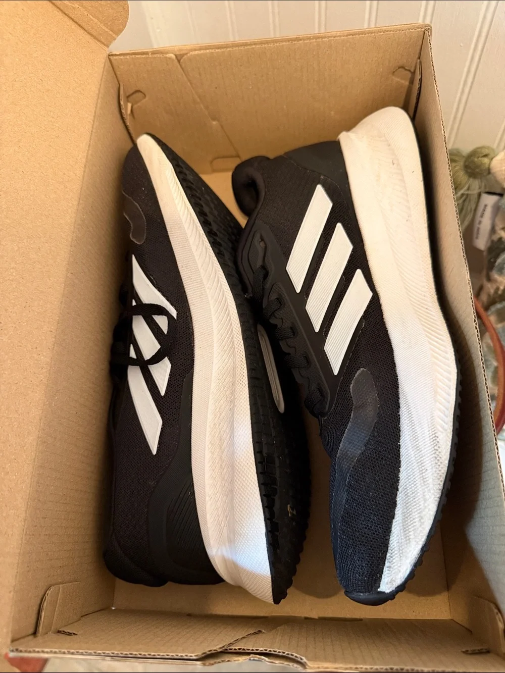 Adidas Black & White RUNFALCON 5 Shoes